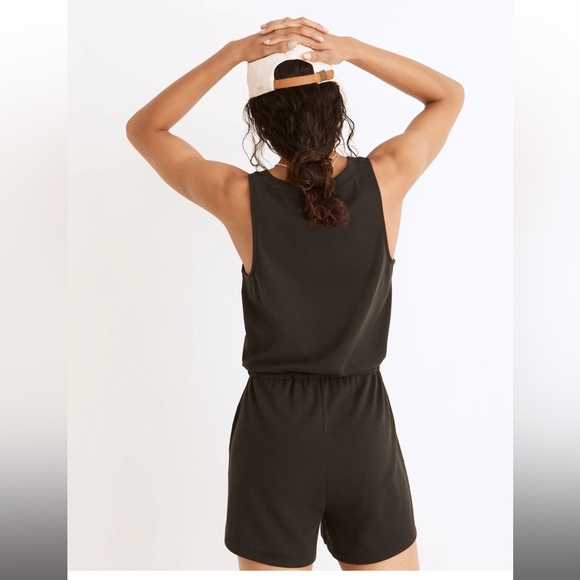 MWL Madewell Breeze Drawstring Romper Black Sleeveless Size Small - Picture 3 of 14